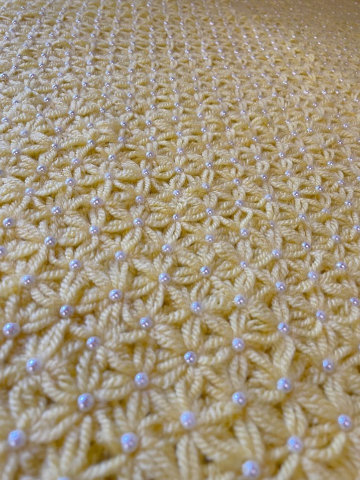 Sarı renk el örmesi Örgü Battaniye - Görsel 5