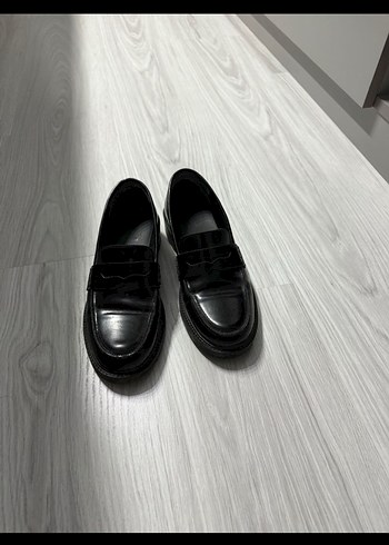 Siyah Tokalı Kadın Loafer Stiletto Topuklu