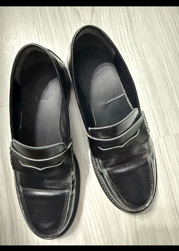 36 Beden Siyah Tokalı Kadın Loafer Stiletto Topuklu