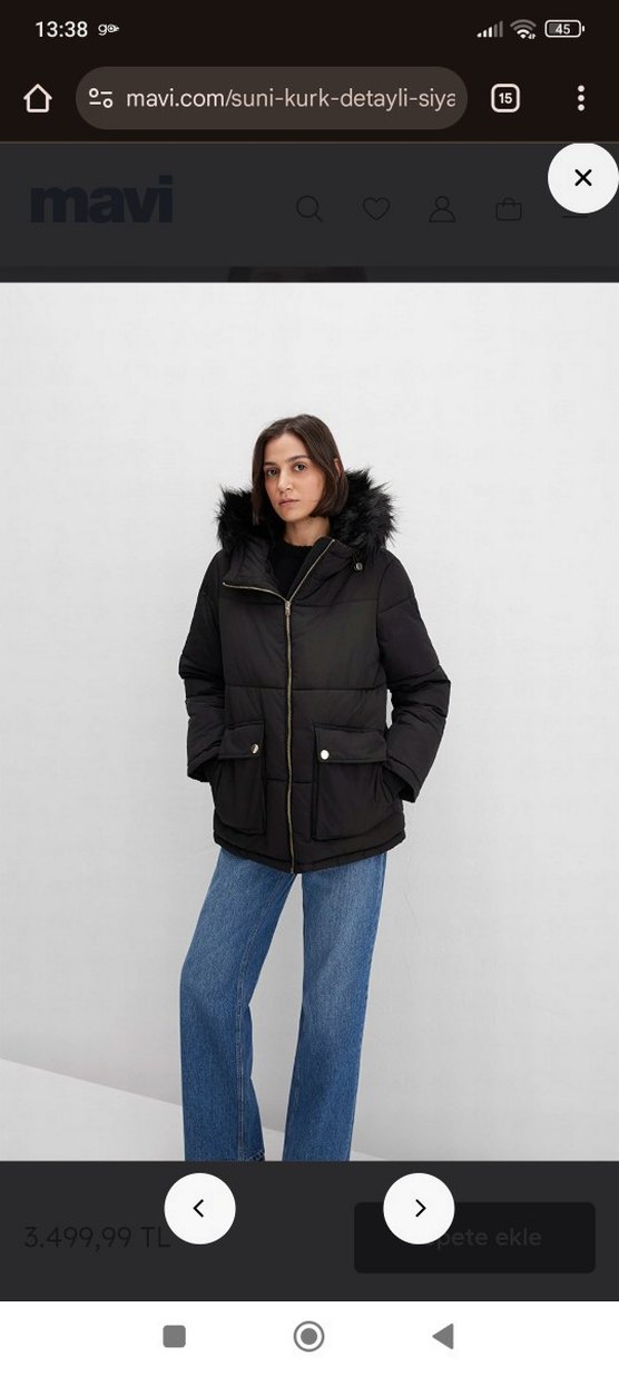 Siyah Kürklü Kadın Kış Montu - Görsel 2