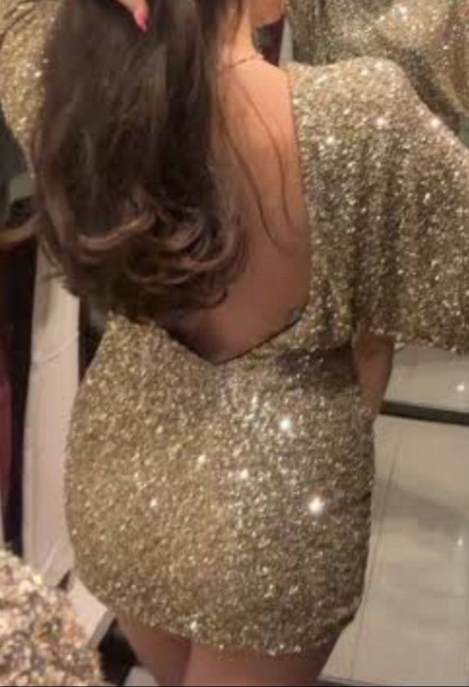 Gold Full Payet Elbise - Görsel 4