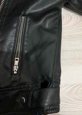 Siyah Deri Rock Punk Kadın Ceket - Görsel 5