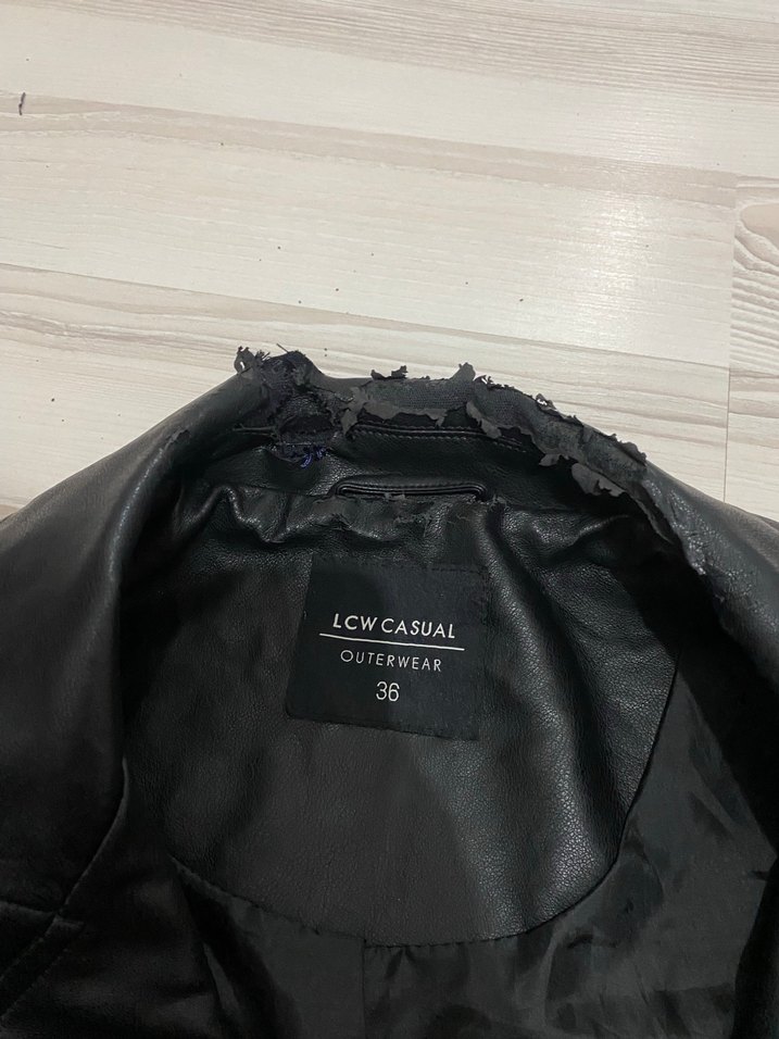 Siyah Deri Rock Punk Kadın Ceket - Görsel 4