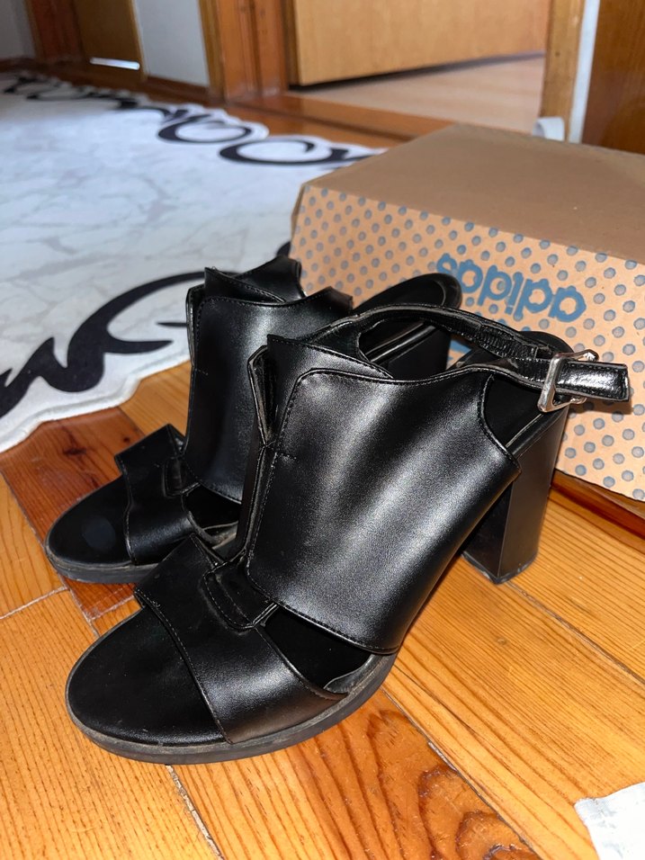 Siyah Kadın Platform Topuklu Ayakkabı - Görsel 2