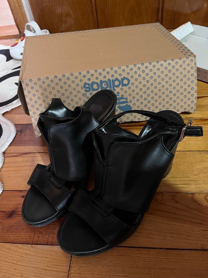 Siyah Kadın Platform Topuklu Ayakkabı - Görsel 5