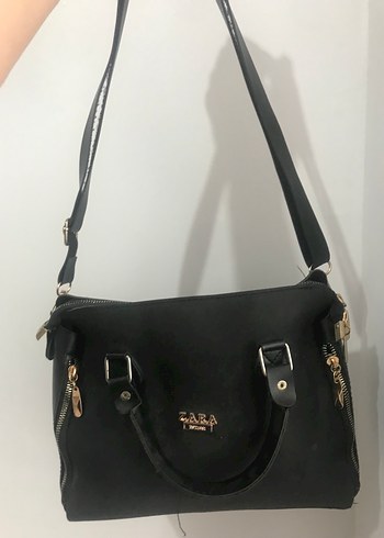 Zara Siyah Deri Kadın Çanta - Zara