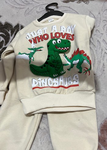 Rahat Kesim Erkek Sweatshirt Dinozor Baskılı - Görsel 3