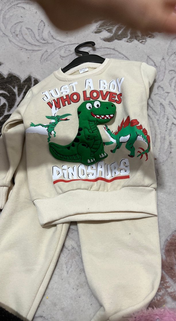 Rahat Kesim Erkek Sweatshirt Dinozor Baskılı - Görsel 3
