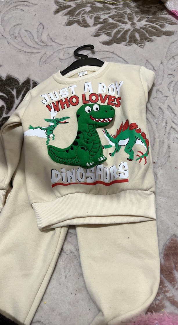 Rahat Kesim Erkek Sweatshirt Dinozor Baskılı - Görsel 2