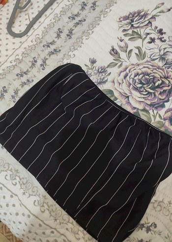 Piliseli Siyah Çizgili Mini bustiyer - Görsel 2