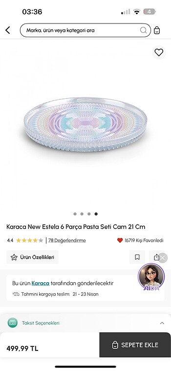 Karaca Karaca estela tabak