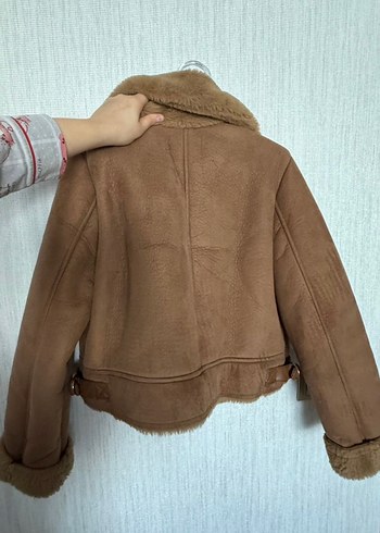 Kahverengi Süet Kürklü Kadın Ceket - Görsel 3
