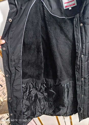 Siyah Uzun Kadın Kışlık Mont Kürklü - Görsel 2