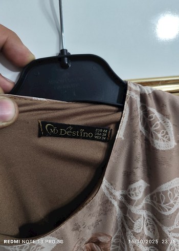 Bej Bohem Uzun Kollu Salaş Elbise - Görsel 3