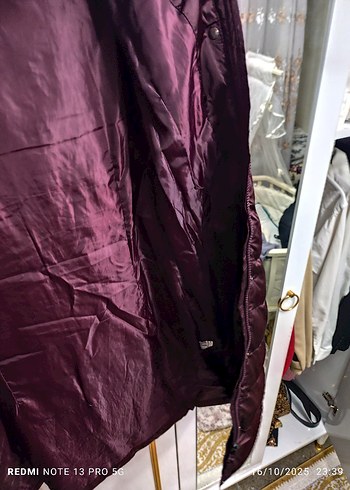 Bordo Kürklü Kadın Kışlık Mont - Görsel 5