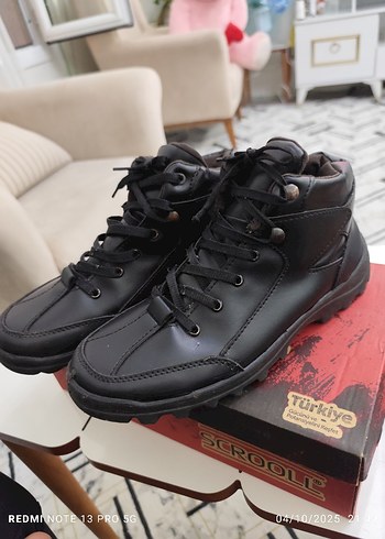 Siyah Deri Erkek Günlük Sokak Stili Botları - Görsel 2