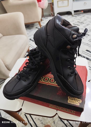 Siyah Deri Erkek Günlük Sokak Stili Botları - Görsel 3