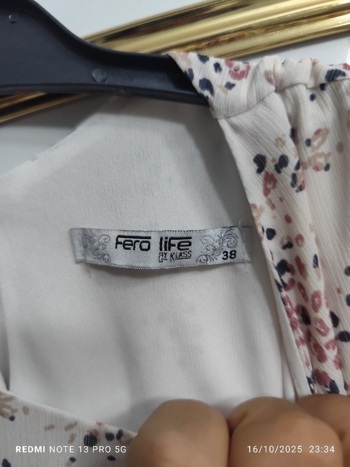 Bej Çiçekli Bohem Uzun Elbise - Görsel 4