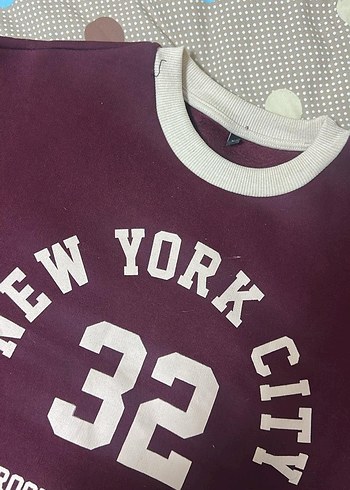 Bordo Oversize Kadın Sweatshirt - Görsel 2