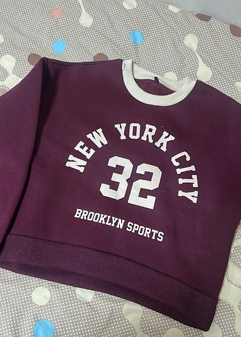 Bordo Oversize Kadın Sweatshirt - Görsel 3