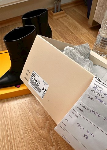 Siyah Deri Stiletto Topuklu Kadın Bot - Görsel 2