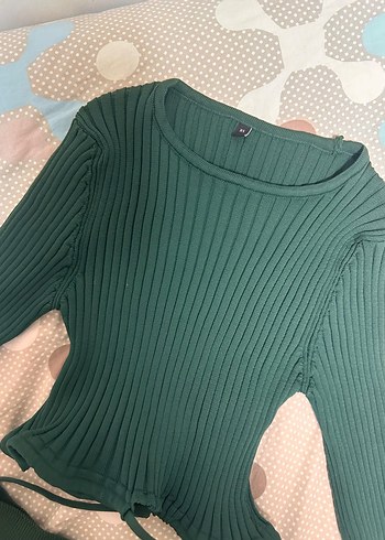 Uzun Turkuaz Triko Kadın etek bluz takım - Görsel 3