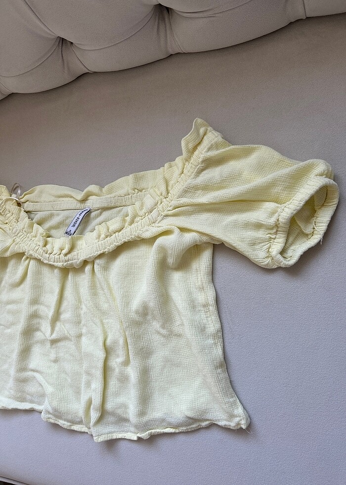 Sarı kolsuz bluz - Görsel 4