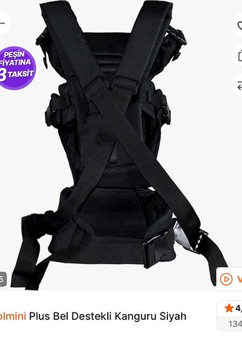 Molmini Plus Siyah Bel Destekli Kanguru - Görsel 5