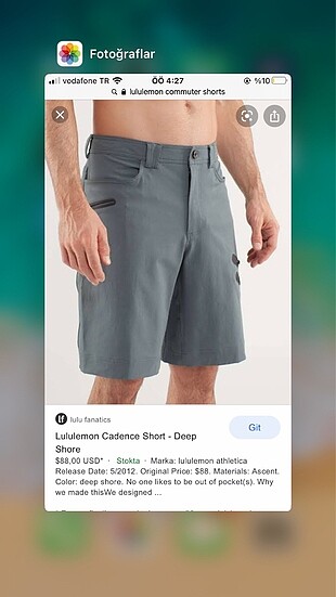 m Beden Lululemon commuter erkek şort outdoor