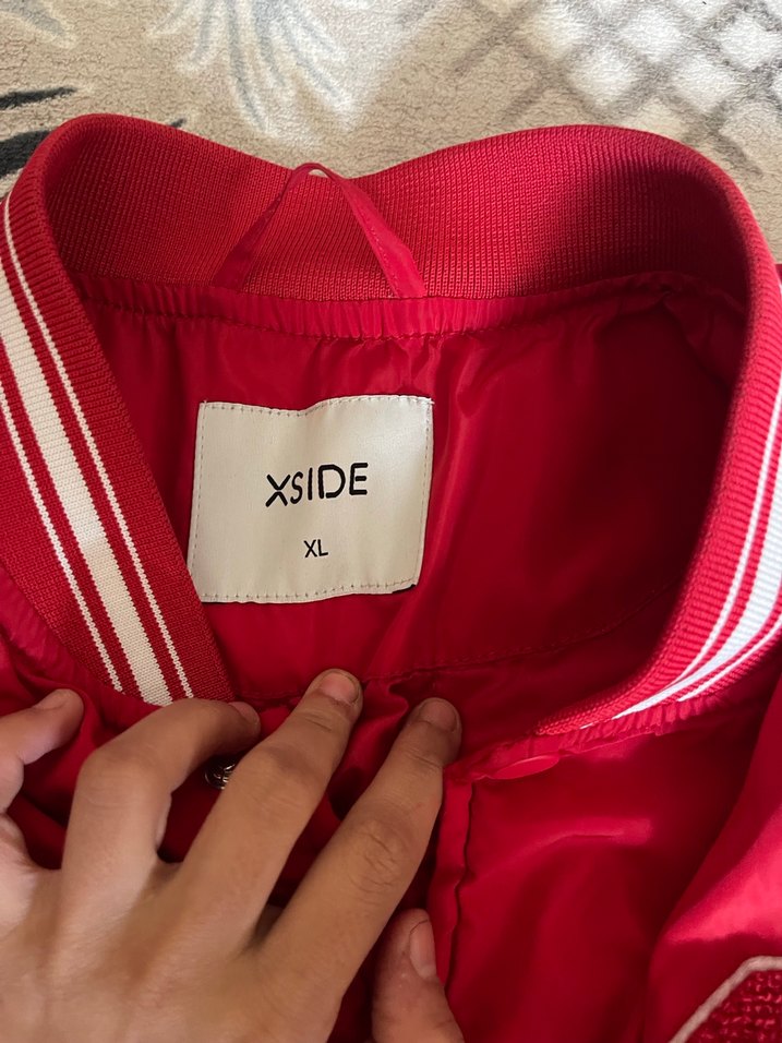 Kırmızı bombur Ceket - Görsel 2