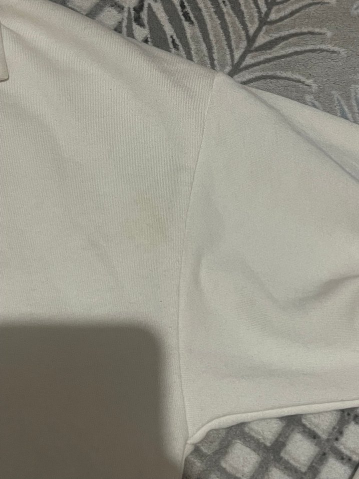 Beyaz Pamuklu Polo Yaka Kadın Sweatshirt - Görsel 2