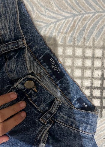 Kadın Mavi Denim Bol Kesim Kot Pantolon - Görsel 6