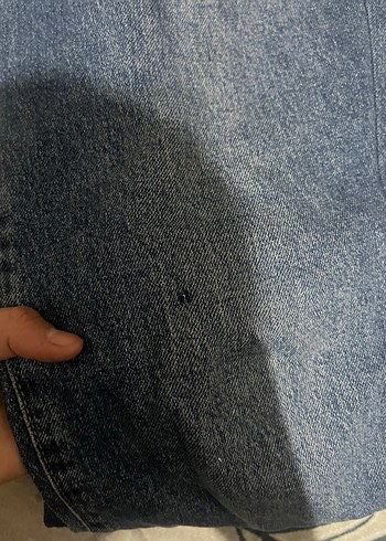 Kadın Mavi Denim Bol Kesim Kot Pantolon - Görsel 4