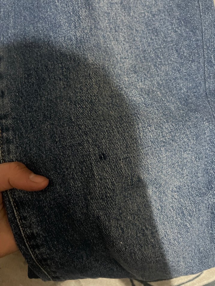 Kadın Mavi Denim Bol Kesim Kot Pantolon - Görsel 4