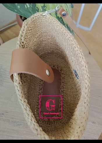 Beden Hasır Rengi Örme Kadın Çanta