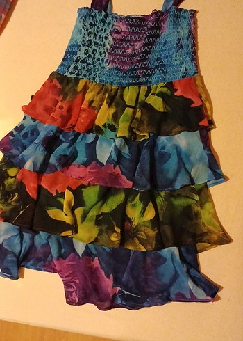 Kadın Çok Renkli  Bohem Elbise - Görsel 5