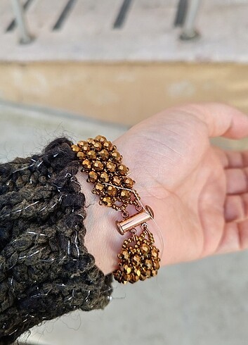 Diğer Handmade Petek Desen kum ve Kristal Boncuk Bileklik
