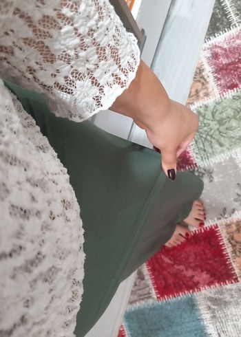 bershka s beden streç yırtmaçlı etek - Görsel 2