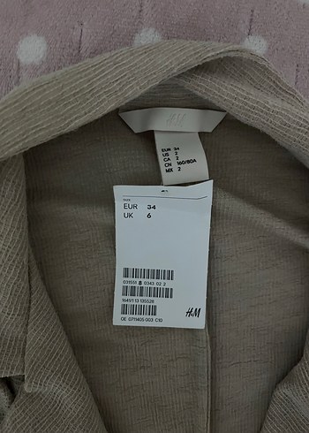34 Beden Uzun Kollu Bej Midi Kadın Elbise H&M