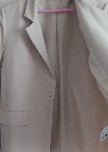 Bej Düğmeli Kadın Blazer Ceket - Görsel 4