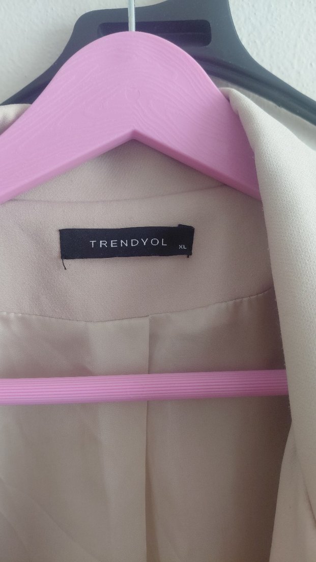 Bej Düğmeli Kadın Blazer Ceket - Görsel 3