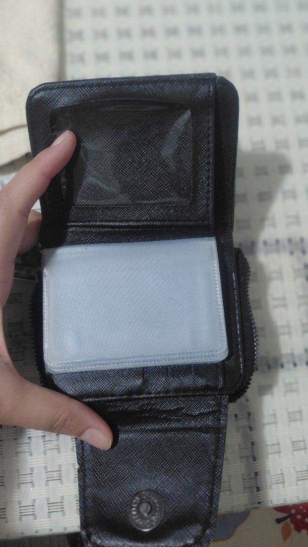 Siyah Baskılı Deri Kadın Cüzdanı - Görsel 4