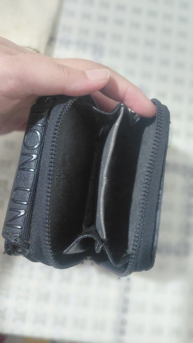 Siyah Baskılı Deri Kadın Cüzdanı - Görsel 3