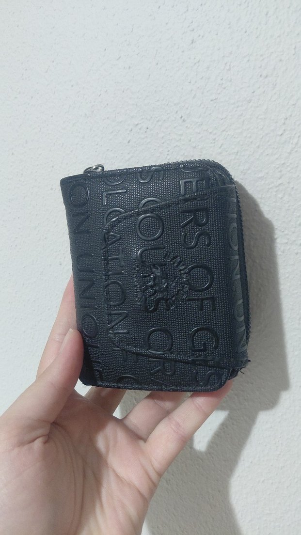 Siyah Baskılı Deri Kadın Cüzdanı - Görsel 2