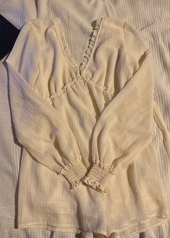 Bej Keten Kadın tulum - Görsel 3