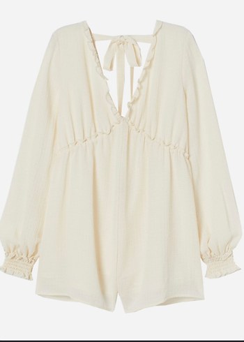 Bej Keten Kadın tulum - Görsel 2