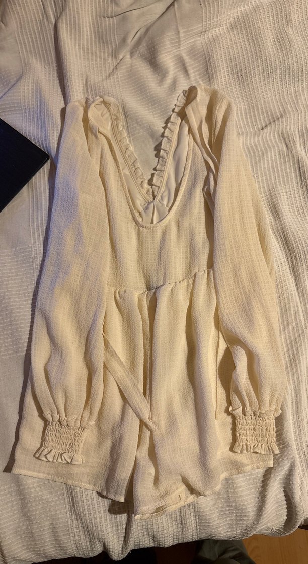 Bej Keten Kadın tulum - Görsel 4