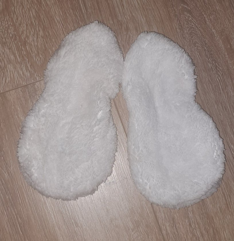 Nakışlı Kürklü Beyaz Kız Çocuk Ev Terliği - Görsel 2