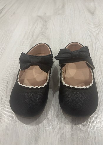 Kız Çocuk Siyah Fiyonklu Babet Ayakkabı - Görsel 3