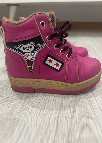 Pembe Kürklü Kız Çocuk Punk Botları - Görsel 2